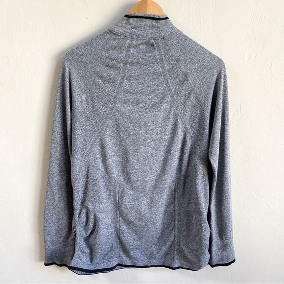 Athleta Heather Gray Fast Track Quarter Zip Pullover - Picture 3 of 5